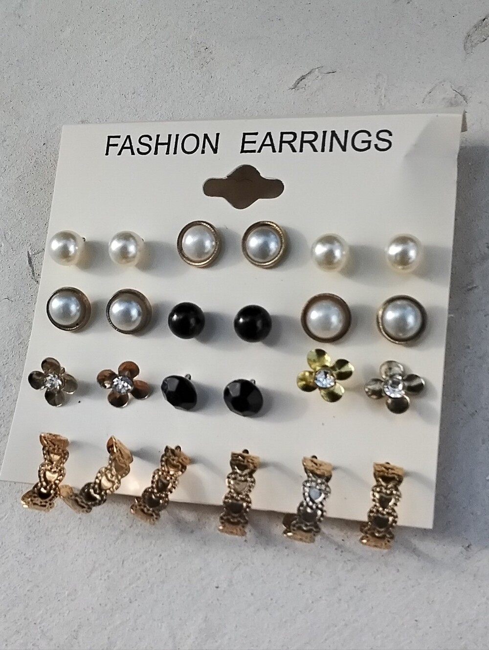 Fashion Earrings Multi-Color Stud & Hoop Set NIP